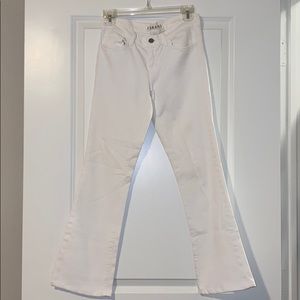 Boot cut white plain jeans